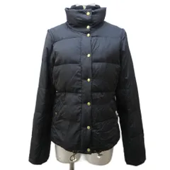 コムサイズム COMME CA ISM ダウンジャケット ダウンコート ナイロン 切替 リブ スタンドカラー 黒 ブラック 0123