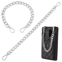 交換用 2本入り 延長チェーン チェーンストラップ 持ち手 財布 ハンドバッグ 携帯 バッグチェーン スマホケース ストラップ素材 PandaHall アクセサリーパーツ 手作り素材 バッグ小物 PH 長さ20.5cm 黒色