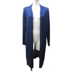 23区 オンワード樫山 ロングカーディガン ニット ウール 44 約XL 紺 ネイビー 0322