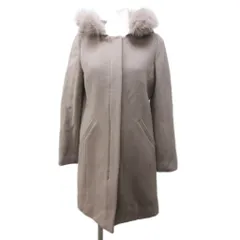 エニィスィス エニシス anySiS 21AW メルトンコート ジャケット ウール フード 切替 フォックスファー 毛皮 1 約S ベージュ 系 0130