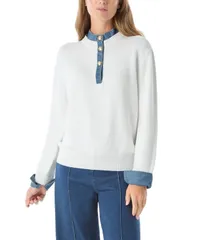 ディー オクレッポ レディース アウター ニット・セーター DEE OCLEPPO DO by Womens Rae Front Button Closure Sweater Optic White ホワイト