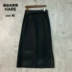 新品未使用 HARE ハレ アシメベルトメッシュスカート ロングスカート マキシ丈 異素材 切替 デザインスカート ジップアップ センタージップ 透け感 シアー レイヤード モード スタイリッシュ ブラック Mサイズ HAL05069AD ★ ■◆