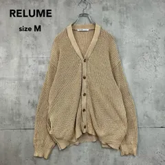 RELUME レリューム JOURNAL STANDARD ジャーナルスタンダード コットン100% 片畔編み ニット カーディガン Vネック 厚手 オーバーサイズ ドロップショルダー ゆるだぼ 羽織り シンプル カジュアル  sizeM ★ ◆■