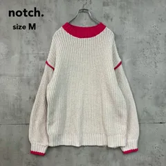notch. ノッチ カーディガン ニット トップス セーター 232-021-1031no-2 ホワイト 配色切替 ボリューム袖 ドロップショルダー ざっくり編み ミドル丈 羽織り カジュアル ガーリー オーバーサイズ ゆるだぼ sizeM ★ ◆■のサムネイル