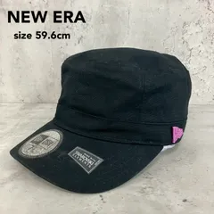 NEW ERA ニューエラ ワークキャップ ミリタリー ブラック WM-01 スワロフスキーエレメンツ別注 7 1/2 59.6cm コットン 定番 人気 帽子 カジュアル ストリート 日除け ゴルフ 釣り アウトドア シンプル 無地 コーデ ★ ■■