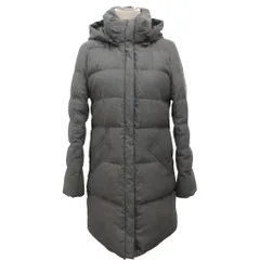 23区 オンワード樫山 BINICOCCHI ダウンコート フード ロング丈 ジップアップ 38 グレー IBO87