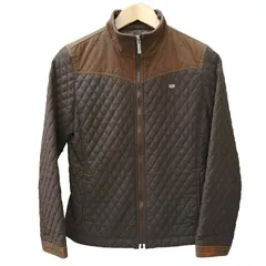 ラコステ LACOSTE 中綿 キルティングジャケット ブルゾン ジップアップ 38 茶 ブラウン 0226 ■GY09