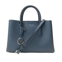 マイケルコース MICHAEL KORS 美品 2way ハンドバッグ ショルダー ロゴ チャーム レザー 青 ブルー 0117