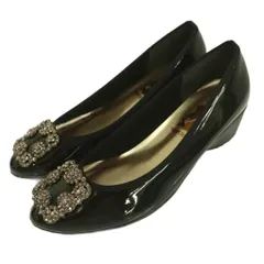 ヒラリドットトーキョウ hirari.tokyo パンプス ビジューバックル 23cm 黒 ブラック /SS ■OS