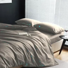光沢 サテン 艶感 布団かばー ベットカバー シングル セット 無地 3点セット 8ヶ所ヒモ付き 洗い替え 美肌 布団カバー 美髪 ダークグレー