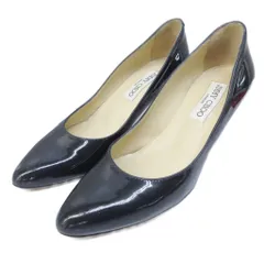 ジミーチュウ JIMMY CHOO  パンプス エナメル レザー ピンヒール アーモンドトゥ 37 約24cm 紺 ネイビー 系 IBO89 0214