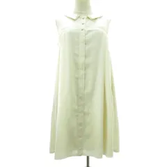 フォクシーニューヨーク FOXEY NEW YORK 美品 襟付きAラインフレアワンピース 31913 ひざ丈 白 ホワイト 38 約M