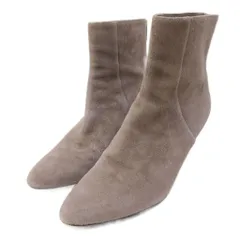 ジミーチュウ JIMMY CHOO ショートブーツ スエード レザー バックジップ ヒール 36 約23cm ベージュ IBO87 0111