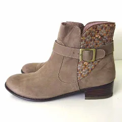 サヴァサヴァ cava cava ブーツ ショートブーツ スエード調 レザー 24.5cm グレーベージュ グレージュ くつ 靴 シューズ