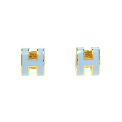 【名東】エルメス ピアス ポップアッシュ ミニ 一対 水色 ゴールド金具 ジュエリー その他