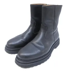 B&Y ユナイテッドアローズ BEAUTY&YOUTH ビューティー&ユース ショートブーツ レザー バックジップ 26cm 黒 ブラック 22F14S0306 0324