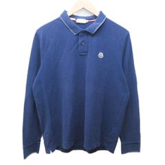 MONCLER ネイビー 長袖ポロシャツ XL - メルカリ