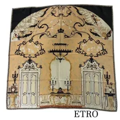 エトロ ETRO シルク100% 大判スカーフ シャンデリア 宮殿柄 88cm