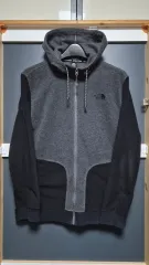 105)ザノースフェイス マウンテン グレー/ブラック フード ジップアップ