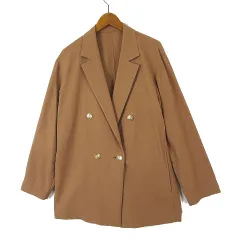 23区 オンワード樫山 ダブル ジャケット オーバーサイズ テーラード 長袖 M 38 ブラウン テラコッタ 美品