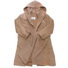 マックスマーラ MAX MARA 美品 白タグ リアルト アルパカ フーデッドコート ベルテッド リバーコート キャメル ブラウン 40 ■MNK2