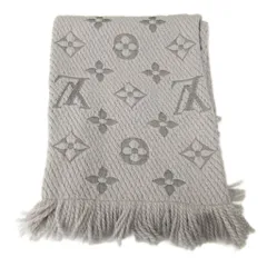 ルイヴィトン LOUIS VUITTON エシャルプ・ロゴマニア マフラー モノグラム 総柄 ウール シルク混 グレー M74742 0119 ■MNK4