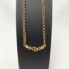 ✨️Dior✨️クリスチャンディオール CDロゴ ネックレス ラインストーン ゴールド