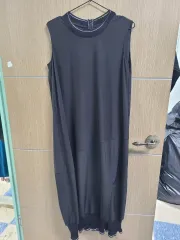 KUHO ブラック ノースリーブ ロング ワンピース