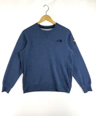 【中古品】THE NORTH FACE ザ・ノースフェイス SQUARE LOGO CREW BLUE NT61931 スクエアロゴクルー スウェット トレーナー トップス 【144-260124-rt-03-tag】