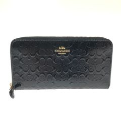 新品・未使用COACH ブラック 長財布 エンボス加工 新品未使用】COACH 長財布 エンボス ブラック シグネチャー - メルカリ