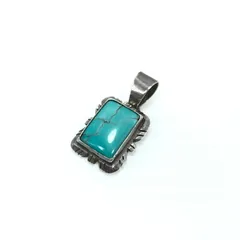 【中古品】 NAVAJO ナバホ族 G.JIM作 STERLING TURQUOISE スターリング ターコイズ ペンダントトップ アクセサリー 【191-260401-na-01-tag】