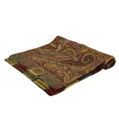 ETRO(エトロ) ストール(ショール) ボルドー×ブルーグレー×マルチ ペイズリー柄 ウール、シルク