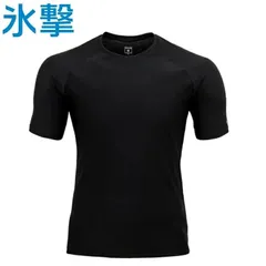 FREEZE TECH 氷撃 冷感シャツ 半袖 クルーネック ブラック WORK LINE