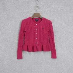 ポロ ラルフローレン キッズ フリル ケーブル カーディガン 7size