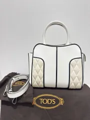 【美品】TOD’S トッズ セラ キルティング 2WAY ハンドバッグ ショルダーバッグ 白 保存袋2枚・ショルダー付 　タキマキ　S6103