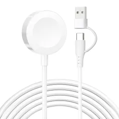 【2026新設計】POLINK 2in1 USB A+C for アップルウォッチ 充電器 Apple Watch 充電器 充電ケーブル ワイヤレス 充電機 マグネット式充電ケーブル 持ち運び便利 軽量 急速充電器 Apple Watch Series11/1