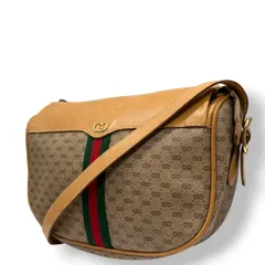 グッチ GUCCI オールドグッチ ショルダーバッグ クロスボディ 斜め掛け可 マイクロGG シェリーライン PVC レザー ブラウン 茶 ゴールド金具 ヴィンテージ ビンテージ クラシック エレガント 希少 レア カバン 鞄 レディース お出かけ Q