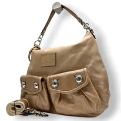 コーチ COACH 2WAY ハンドバッグ ショルダーバッグ ポピー POPPY レザー 本革 ベージュ メタリック シルバー金具 斜め掛け可 ワンショルダー 肩掛け レディース 鞄 カバン お出かけ 普段使い 上品 エレガント F16486 s23