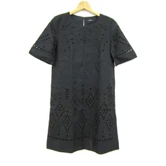 セオリー リネンワンピース 半袖 トップス レディース Oサイズ ブラック theory 【中古】