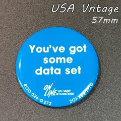 缶バッジ　アメリカ　輸入　雑貨　ビンテージ　57mm 　『 オンラインソフトウェア 』　当時物　広告　　ヴィンテージ　バッチ　ピンバッチ　※メッセージ　　ノベルティー　　アドバタイジング 　レトロ　アドバタイジング ( BAT745 )