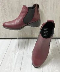 fitfit フィットフィット レザーサイドゴアアンクルブーツ ショートブーツ 23.0cm ボルドー レッド系