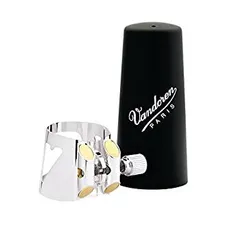 【中古-非常に良い】バンドーレン B♭クラリネット リガチャー オプティマム(Optimum) プラスチックキャップ付き (LC01P) シルバープレート(銀メッキ)のサムネイル