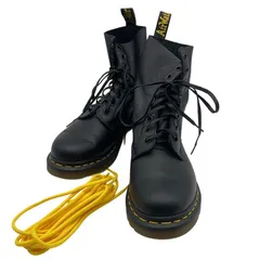 ドクターマーチン 1460 パスカル UK5 約24cm レディース 靴 ブーツ 8ホール イエローステッチ ブラック 黒