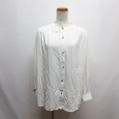 レプシィム ローリーズファーム LEPSIM LOWRYS FARM 長袖 バンドカラー ブラウス L オフホワイト とろみ素材