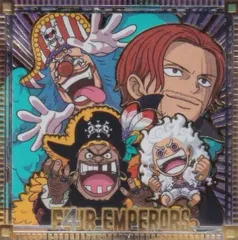 【[箔押し仕様] SW14-36 ルフィ＆シャンクス＆バギー＆ティーチ (SEC シークレット) 】にふぉるめーしょん ワンピース大海賊シールウエハースLOG.14