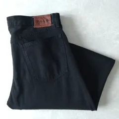 ■古着 POLO RALPH LAUREN ポロラルフローレン 173 HAMPTON STRAIGHT ブラックジーンズ デニムパンツ 黒 W36L34【L5915】