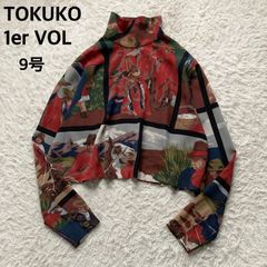 美品】トクコプルミエヴォル 総柄 ノーカラー 長袖シャツ アート柄