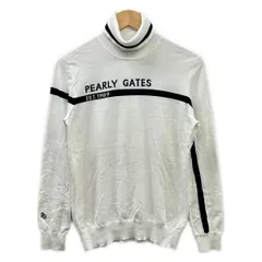 PEARLY GATES(パーリーゲイツ) 長袖セーター サイズ1 S レディース美品  - 白×ダークネイビー タートルネック