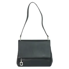 本物 サルヴァトーレ フェラガモ Salvatore Ferragamo ガンチーニ ショルダーバッグ レザー ブラック Gancini バッグ 中古・