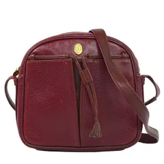 本物 カルティエ Cartier マストライン ショルダーバッグ ポシェット レザー ボルドー Must Line バッグ 中古・